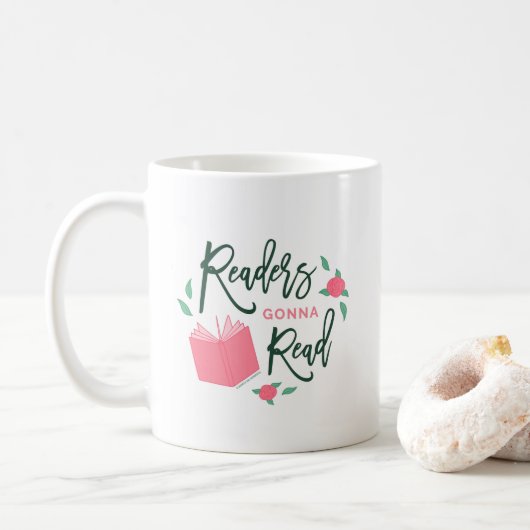 Readers Gonna Read Bookish Floral Koffiemok (Met donut)