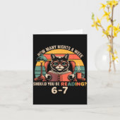 Reading 67 Meme Englieacher In Funny 67 Retro Cat  Kaart (Gele Bloem)