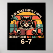 Reading 67 Meme Englieacher In Funny 67 Retro Cat  Poster (Voorkant)