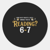 Reading 67 Meme Teacher School Librarian Englieach Ronde Sticker (Voorkant)