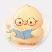 Reading Alma Chick Cute Sticker (Voorkant)