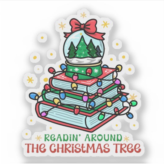 Reading Around the Christmas Tree  Sticker (Voorkant)