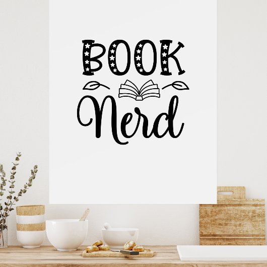 Reading Art Book Nerd Poster (Keuken)