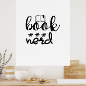 Reading Art Book Nerd Poster (Keuken)