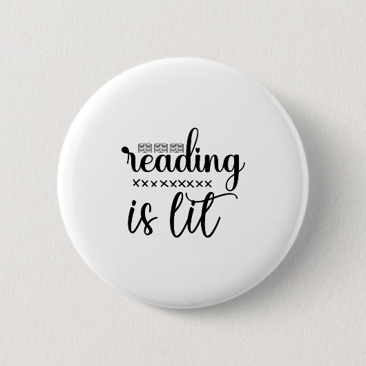 Reading Art Reading Is Lit Ronde Button 5,7 Cm (Voorkant)