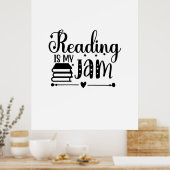 Reading Art Reading Is My Jam Poster (Keuken)