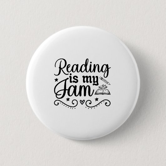 Reading Art Reading Is My Jam Ronde Button 5,7 Cm (Voorkant)