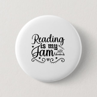 Reading Art Reading Is My Jam Ronde Button 5,7 Cm