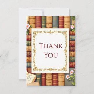 Reading Books Books Lover Thank You Card  Bedankkaart