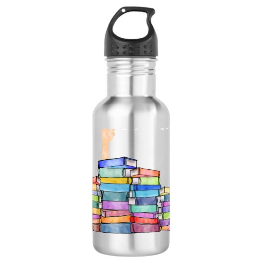 Reading Books Librarian Reader Nerd I'm Ok Teacher Waterfles (Voorkant)