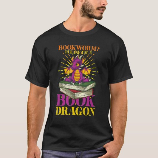 Reading Bookworm Librarian Please Im A Book Dragon T-shirt (Voorkant)
