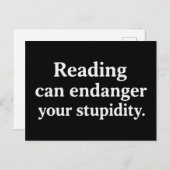 Reading can endanger your stupidity briefkaart (Voorkant / Achterkant)