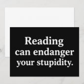 Reading can endanger your stupidity kaart (Voorkant / Achterkant)