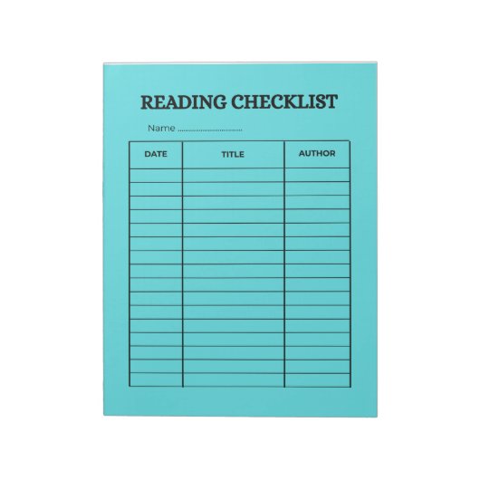 READING CHECKLIST NOTITIEBLOK (Linkerzijde)