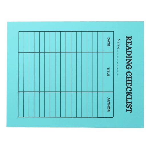 READING CHECKLIST NOTITIEBLOK (Voorkant)