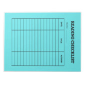 Reading Checklist Tracker Notitieblok (Voorkant)