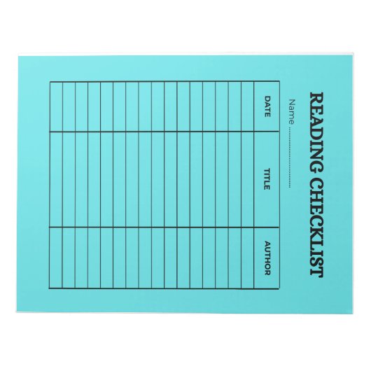 Reading Checklist Tracker Notitieblok (Voorkant)