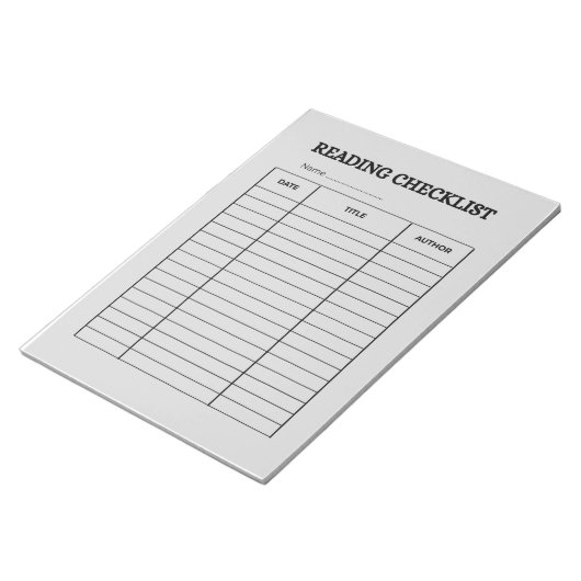 Reading Checklist Tracker Notitieblok (Schuin)