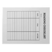 Reading Checklist Tracker Notitieblok (Voorkant)