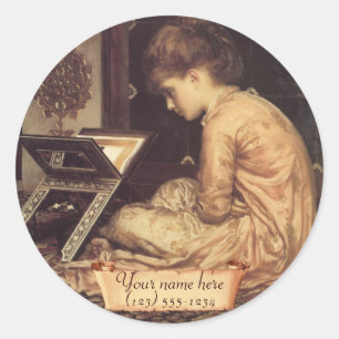 "Reading Desk" voor Raphaelite-boekplaat Ronde Sticker