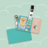 Reading Dog Horizontal Library Hall Pass Badge