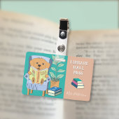 Reading Dog Horizontal Library Hall Pass Badge