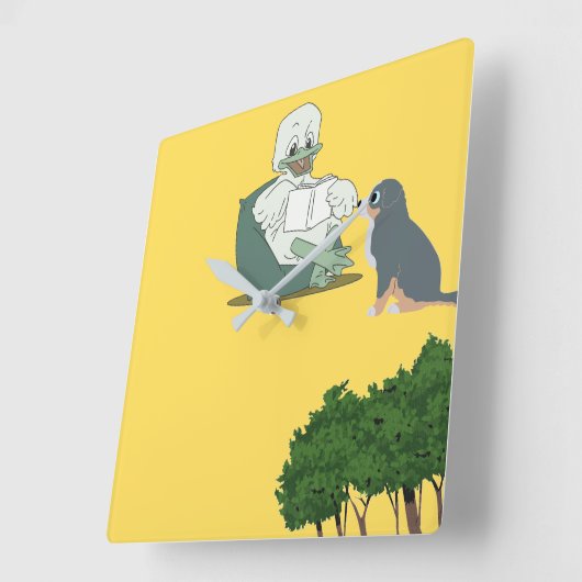 Reading Duck Vierkante Klok (Hoek)