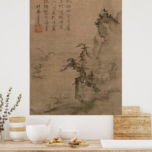 Reading in a Bamboo Grove Poster (Keuken)