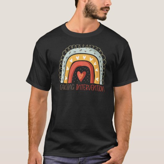 Reading Intervention Teacher Rainbow Back to Scho T-shirt (Voorkant)