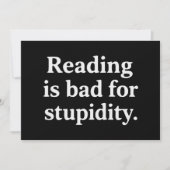 Reading is bad for stupidity kaart (Voorkant)
