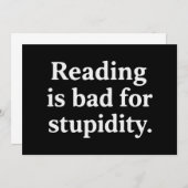 Reading is bad for stupidity kaart (Voorkant / Achterkant)
