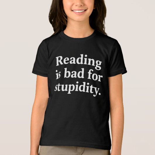 Reading is bad for stupidity Tri-Blend shirt (Voorkant)