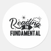 Reading is fundamental ronde sticker (Voorkant)
