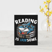 Reading Is Jawsome Shark Books Bookworm Reader  Kaart (Gele Bloem)