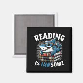 Reading Is Jawsome Shark Books Bookworm Reader  Magneet (Voorkant / Achterkant)