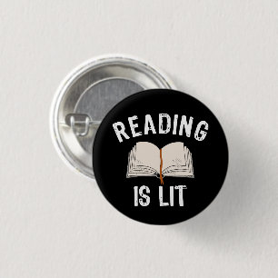 Reading Is Lit - Literatuur lezen boeken  Ronde Button 3,2 Cm