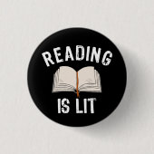 Reading Is Lit - Literatuur lezen boeken Ronde Button 3,2 Cm (Voorkant)