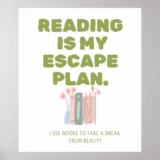 Reading is My Escape Plan - Cozy Book Lover's Desi Poster (Voorkant)