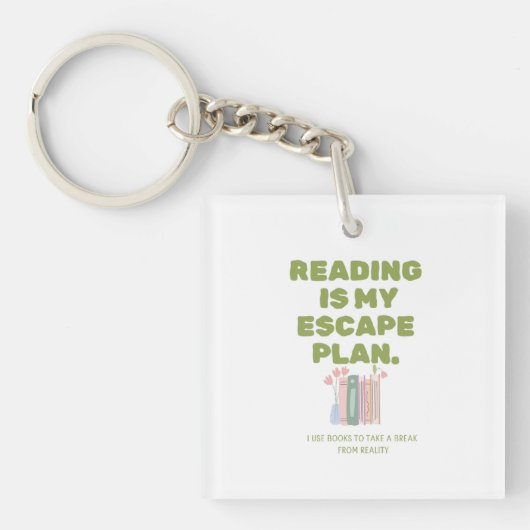 Reading is My Escape Plan - Cozy Book Lover's Desi Sleutelhanger (voorkant)