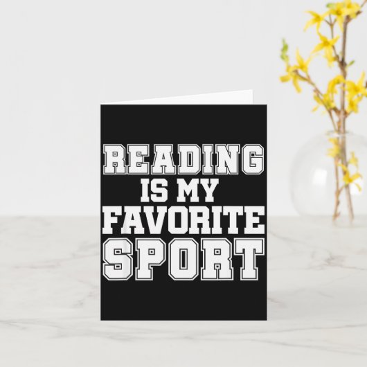 Reading Is My Favorite Srt Funny Librarian Shirt  Kaart (Gele Bloem)