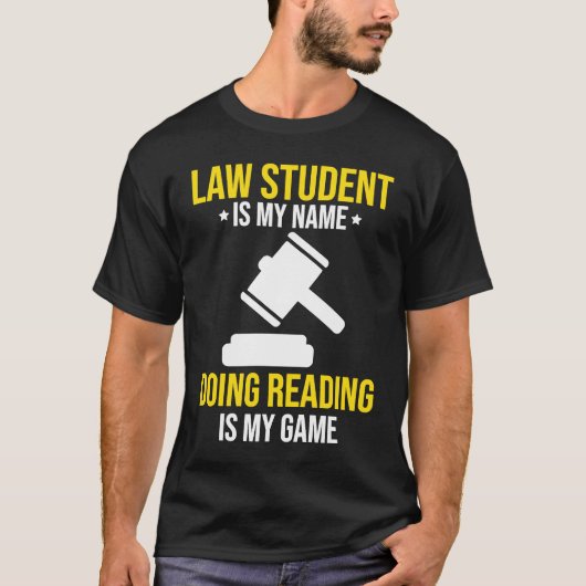 reading is my game law Student T-shirt (Voorkant)
