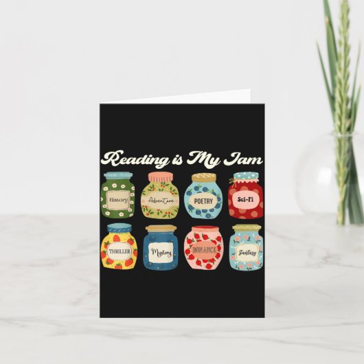 Reading Is My Jam Book Lover Teacher Student Liter Kaart (Voorkant)