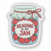 Reading is my Jam Cute Bookish Bookclub Book Lover Sticker (Voorkant)