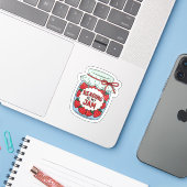 Reading is my Jam Cute Bookish Bookclub Book Lover Sticker (Laptop met iPhone)