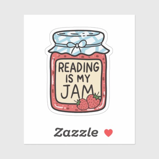 Reading is my Jam Cute Bookish Bookclub Book Lover Sticker (Vel)