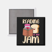 Reading Is My Jam Funny I Love to Read Books Gift Magneet (Voorkant / Achterkant)