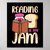 Reading Is My Jam Funny I Love to Read Books Gift Poster (Voorkant)