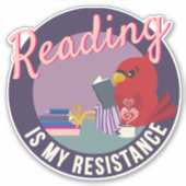 Reading is My Resistance Purple Round Badge Sticker (Voorkant)