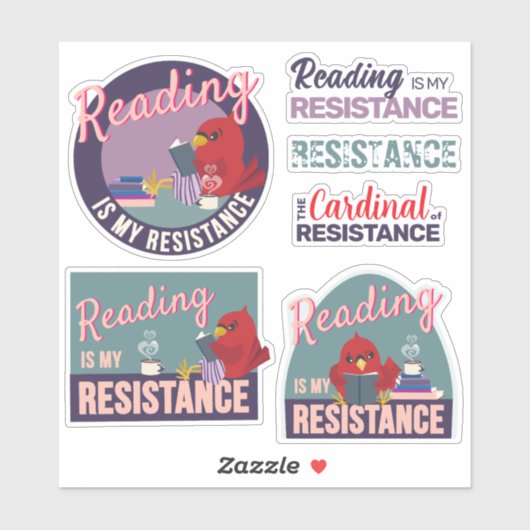 "Reading is My Resistance" sticker collection (Vel)