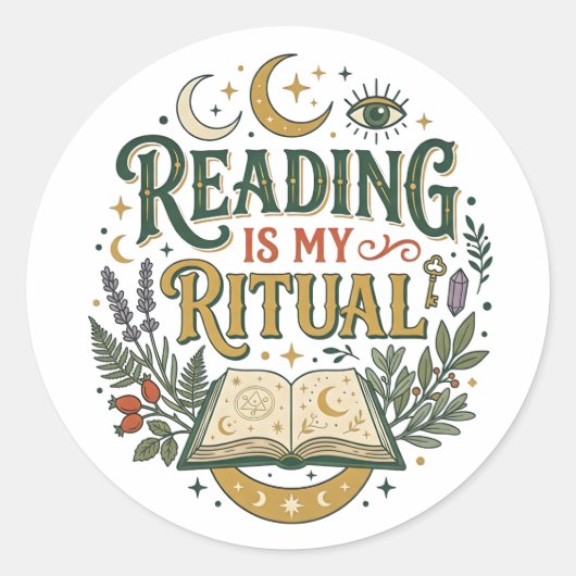 Reading Is My Ritual Sticker Celestial Book Lover (Voorkant)
